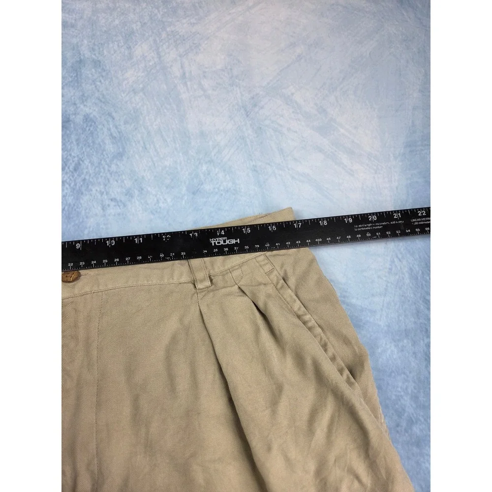 Tommy Bahama Relax Men's Shorts 35 Khaki 100% Silk Pleated Chino